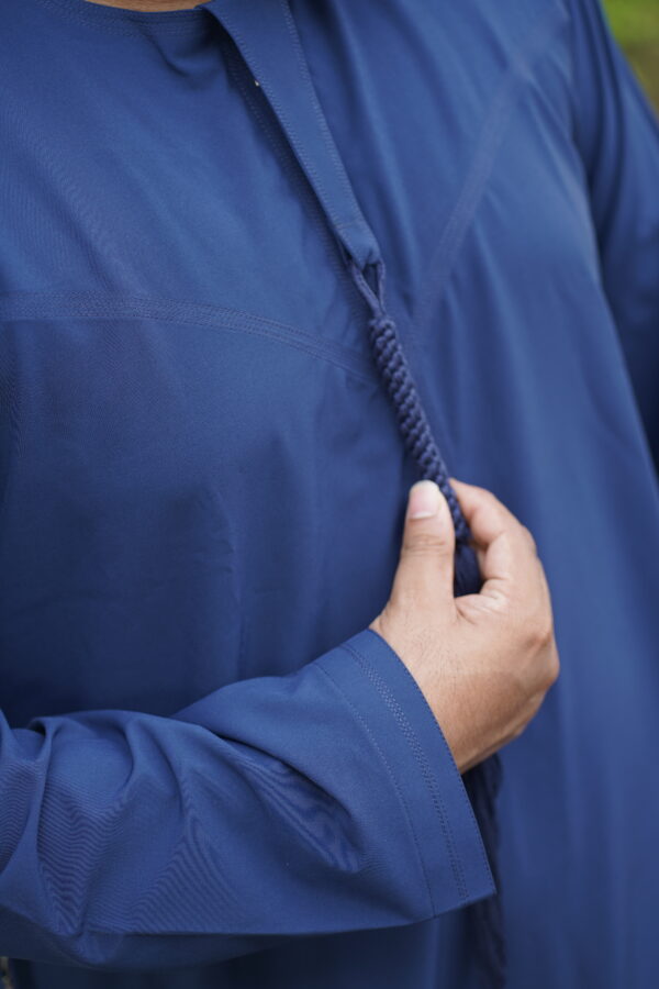 Omani Thobe - Navy Blue - Image 6