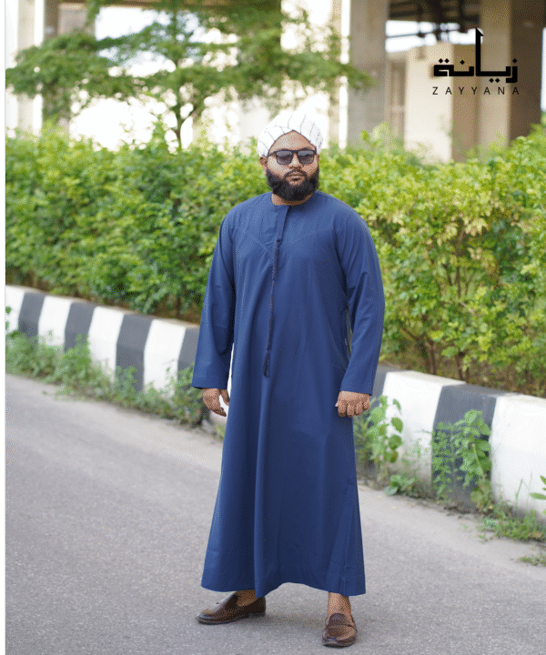 Omani Thobe - Navy Blue - Image 5