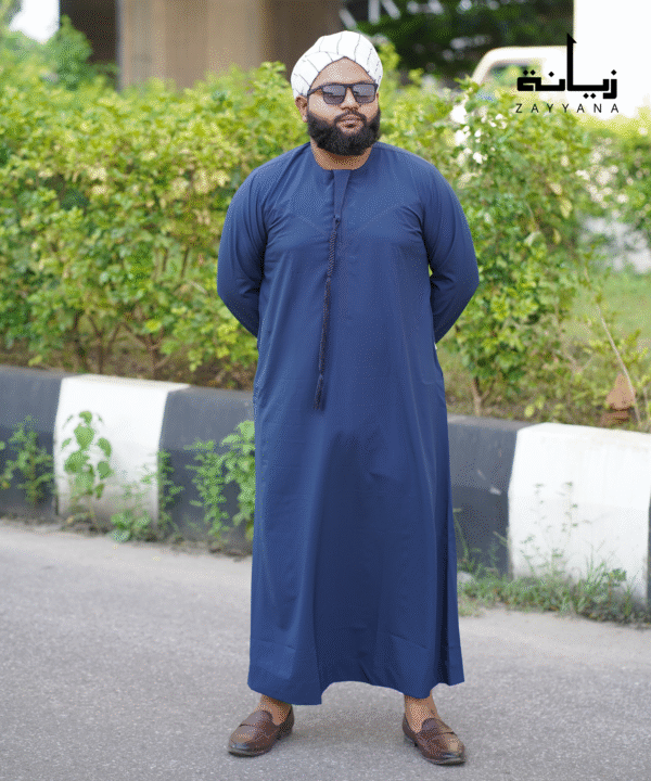 Omani Thobe - Navy Blue - Image 2